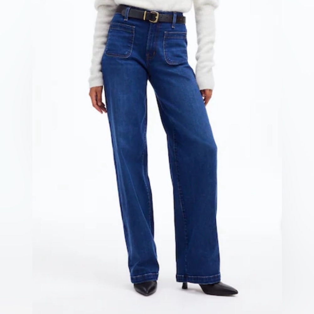 NWT Madewell Emmett Wide-Leg Jeans in Allentown Wash, W 24